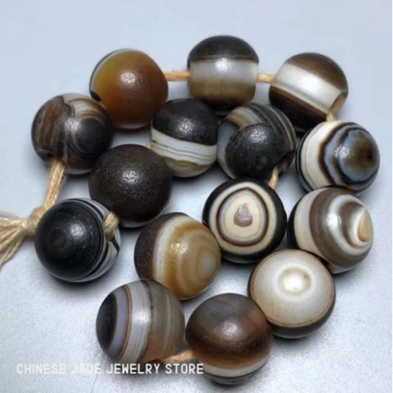 Unique Tibetan Natural Patina Old Agate Eye Bracelet good luck