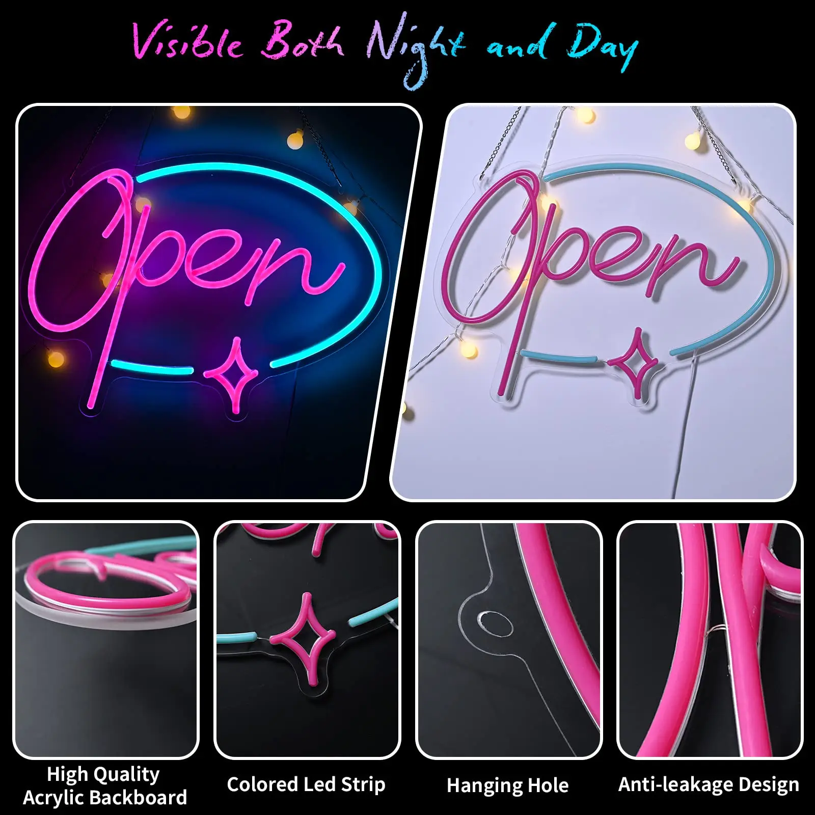 Open Signs for Business, LED Neon Open Sign, Light Up Open Signs for Bars, Stores, Coffee Shop, Hotel, Window, Outdoor 16"x 11"