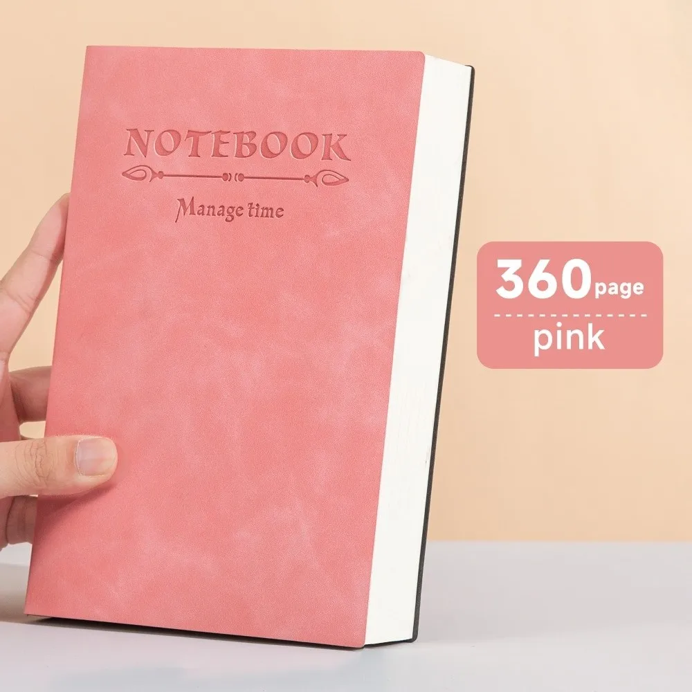 Vintage 360 Page Universal a5 Notebook Soft Leather Surface Diary Notepad Minimalist Waterproof Thick Notebook Gift