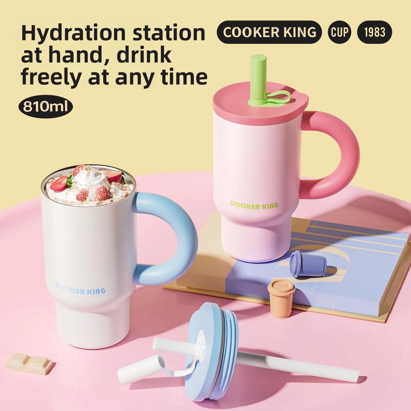 

COOKER KING Изолированная бутылка из нержавеющей стали для детей, школьный обед, сохраняет напитки, холодный или горячий весь день, герметичная