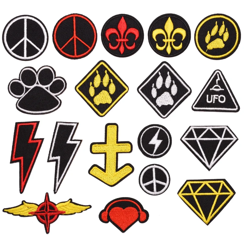 100pcs/Lot Luxury Anime Embroidery Patch Claw Constellation Lightning Wings Diamond Clothing Decoration Accessory Craft Applique