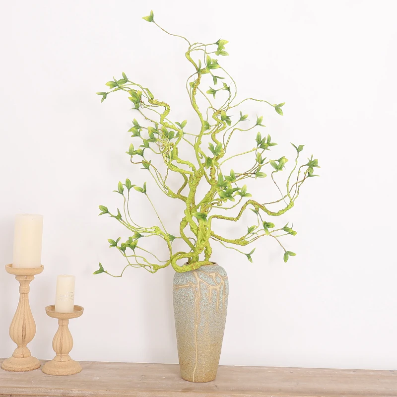 New Withered Tree Long Branch Foam Plastic Fake Leaves Home Decoration Artificiales Plants Green Leaf Garden Room Wedding Decor