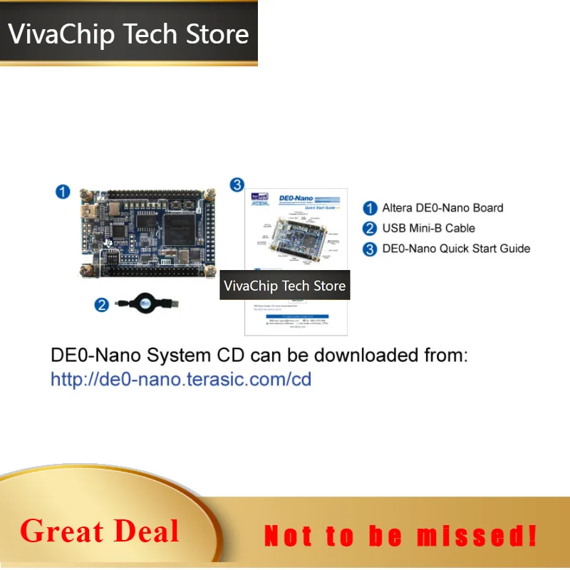 VivaCTDE0-Nano FPGA Introduction Learning Development Board Cyclone IV Seconds Black Gold