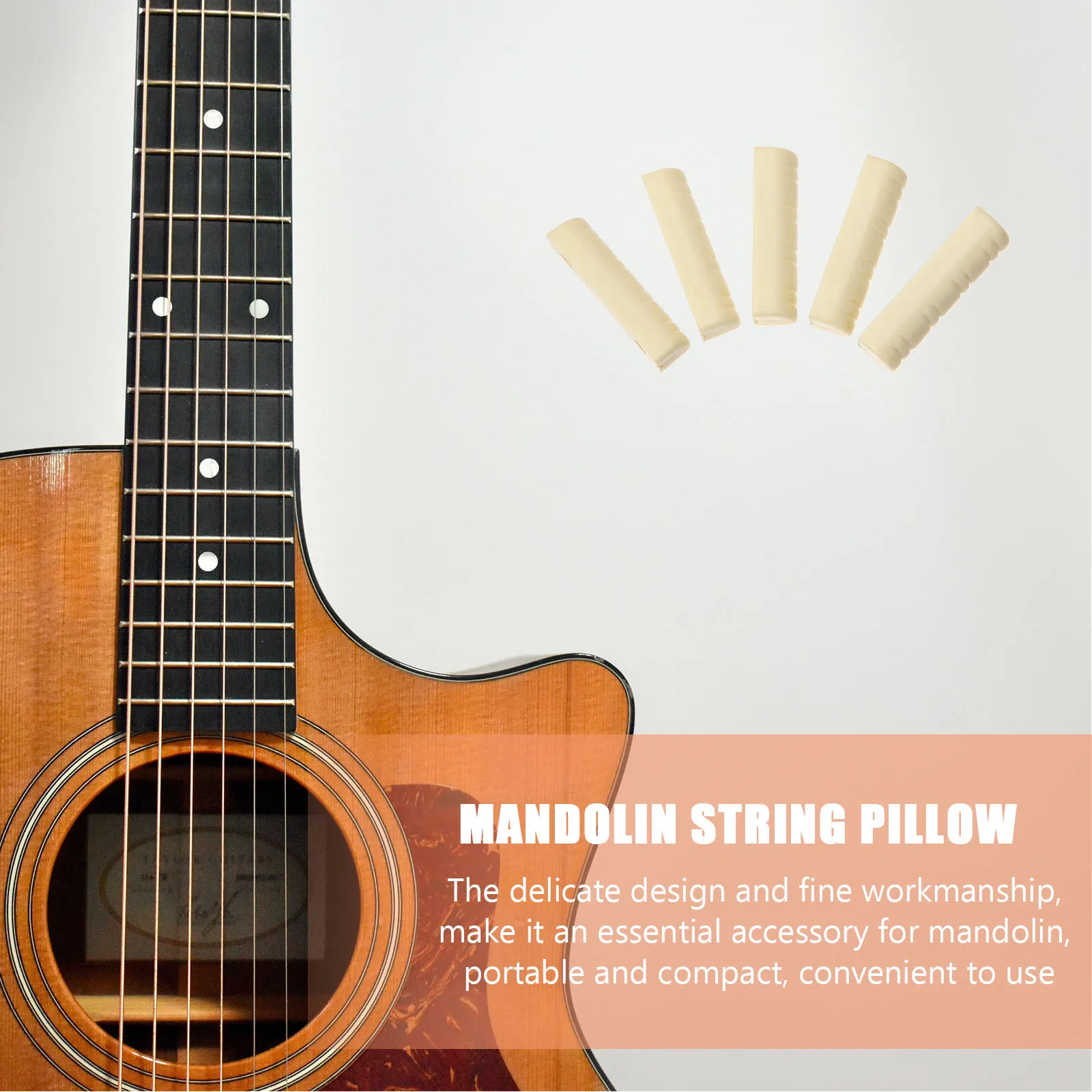 

5Pcs Mandolin Accessories Durable Plastic Slotted Nut Pre-slotted Parts Compatible Most Mandolins Improving Sound Quality