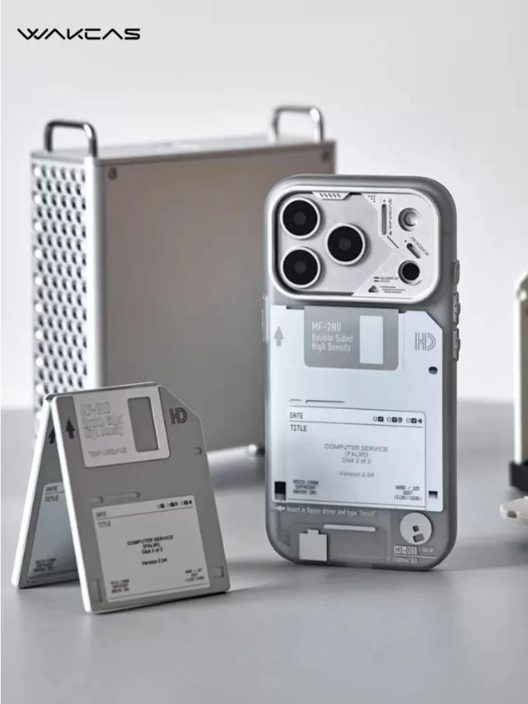 

Чехлы WAKCAS Frosted для iPhone 16/17/17 Pro Max с дизайном в виде дискеты, магнитным креплением и защитой от падений
