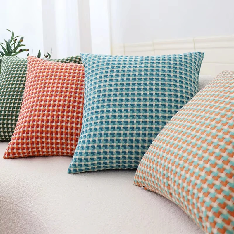 Nordic Style Contrast Colors Cushion Cover - Decorative Throw Pillow Cover, Perfect for Sofa, Living Room & Home Decor