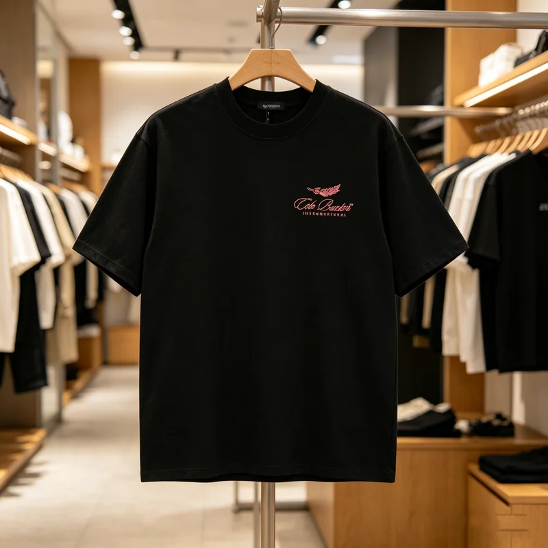 Black Red CB Ear of Wheat Label T Shirt Summer Men Women High Quality Streetwear Loose T-shitrt Tops Tee