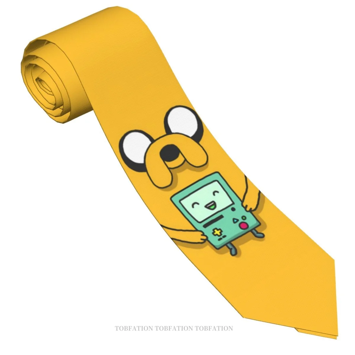 Bmo Adventure Time Animation Cartoon Classic Men\'s Printed Polyester 8cm Width Necktie Cosplay Party Accessory