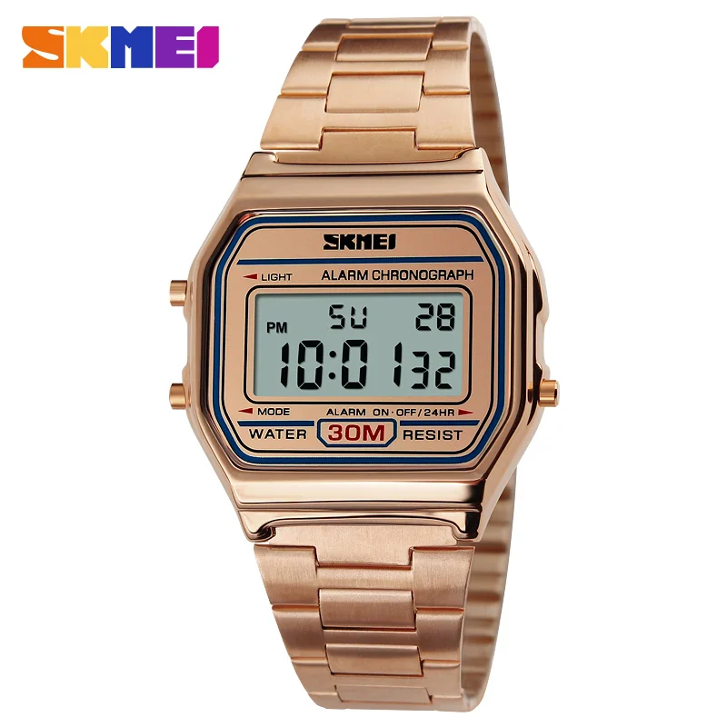 

SKMEI Fashion Stainless Steel Relojes Masculino Waterproof Wristwatches Men LED Digital Watch Fashion Casual Sport Watches