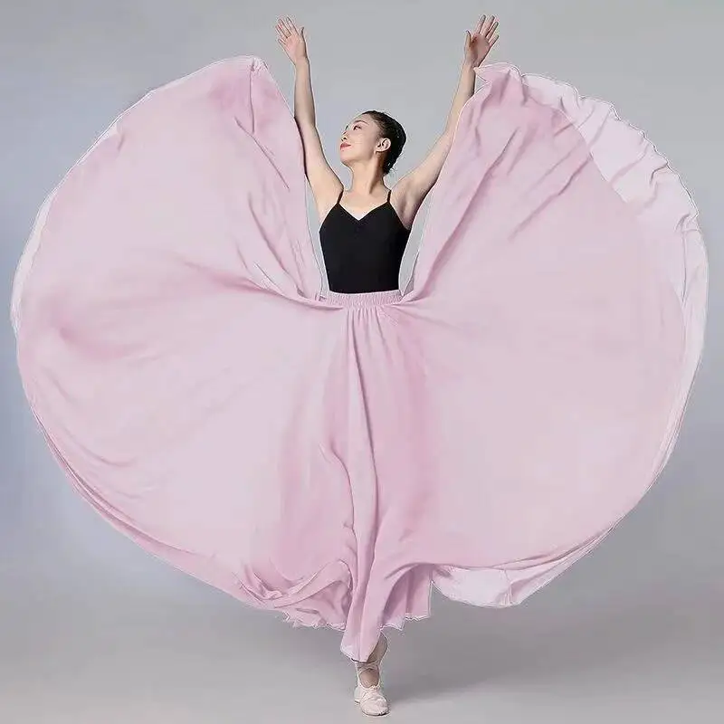 Cos 720 graden grote schommel dubbellaags chiffon vakantie strand rok dansjurk klassieke dansvoorstelling jurk Xinjiang