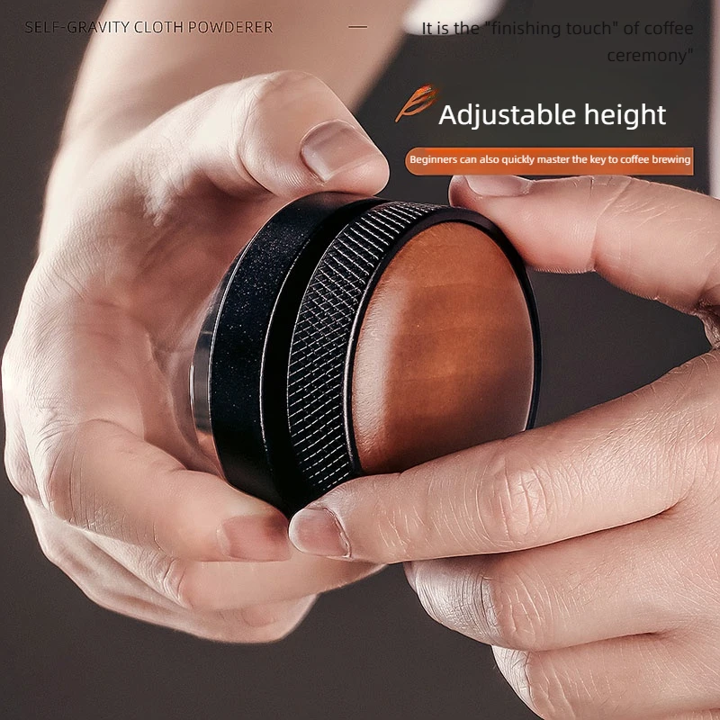 Distribuidor de café de 51mm/53mm/58mm, cubierta de madera de nogal, distribuidor de Espresso, nivelador de café, Base de acero inoxidable, distribuidor de café