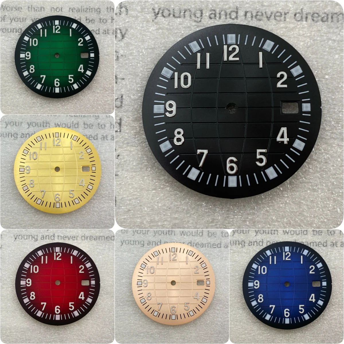 32mm No Logo Sunburst Dial For NH35/NH36/4R Movement Green Luminous For Grenade Watch Modification Accessories  Custom Logo