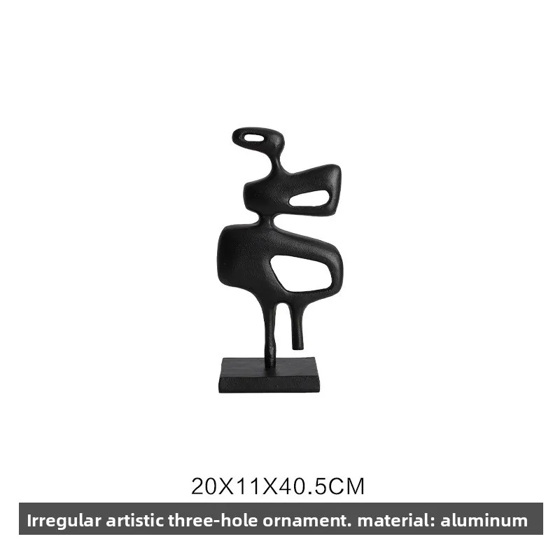 Decorazione moderna e minimalista creativa in alluminio nero bronzo lisca di pesce scultura in metallo cavo