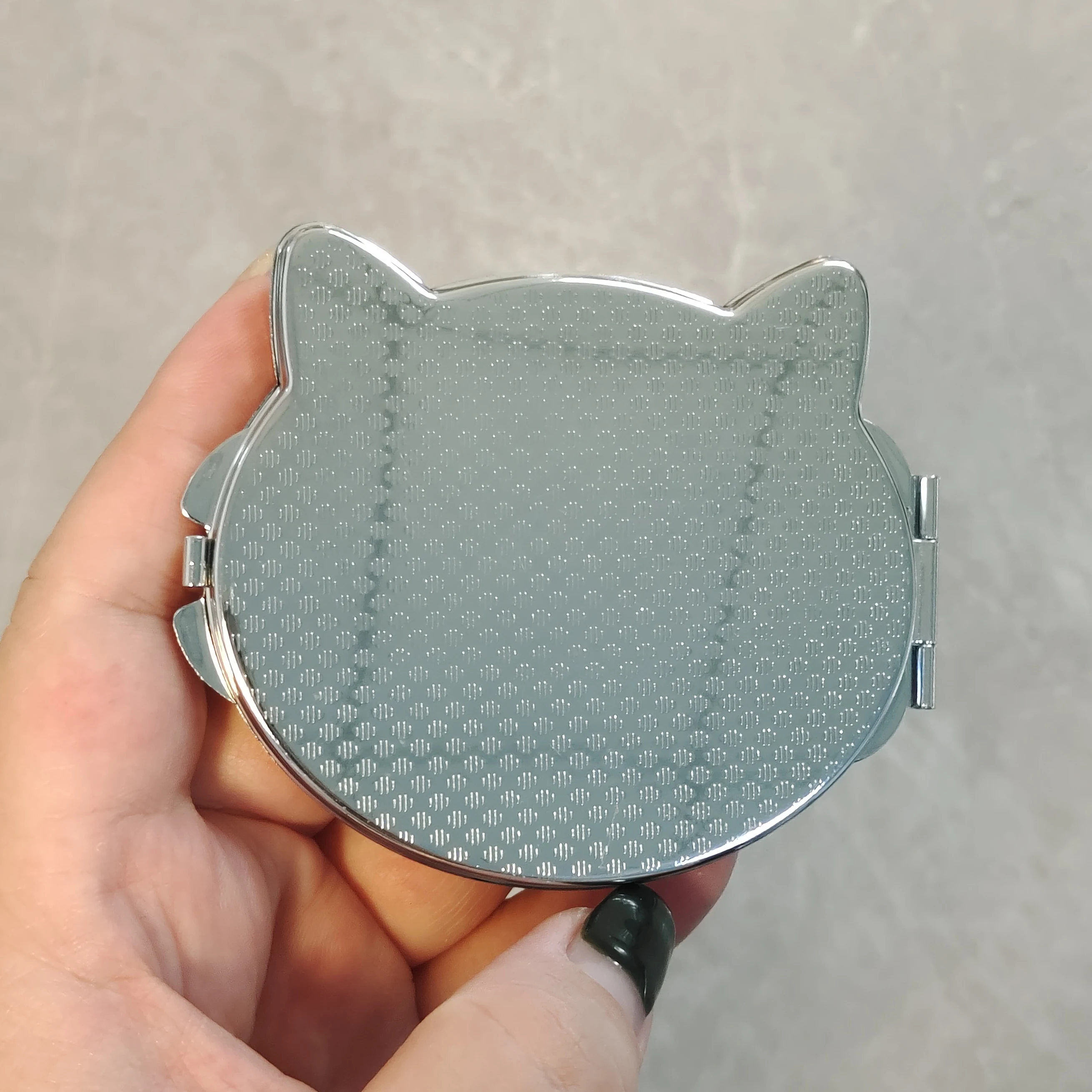 Luxury cosmetic mirror artificially diamond-encrusted cat folding HD double-sided mini portable