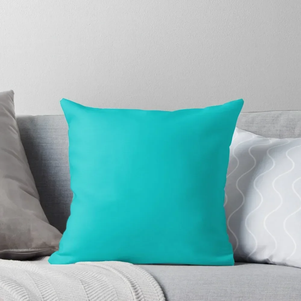 

PLAIN SOLID DARK TURQUOISE-100 TURQUOISE AND AQUA BLUE SHADES ON OZCUSHIONS ON ALL PRODUCTS Throw Pillow