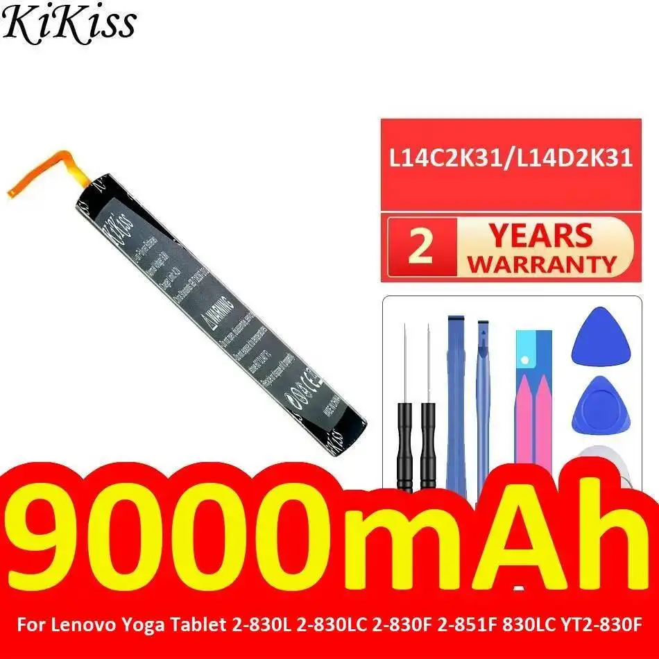 

Notebook Battery L14C2K31 L14D2K31 9000mAh For Lenovo Yoga 2-830L 2-830LC 2-830F 2-851F 2 830L 830F 830LC YT2-830F