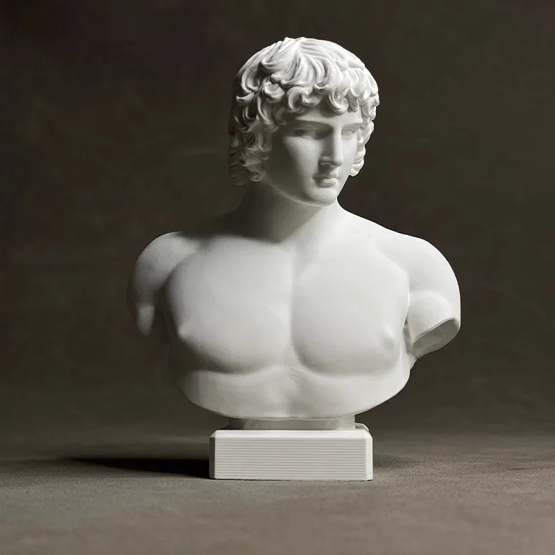 

Antinous gypsum sculpture desktop ornament European character statue Room decor Home decoration Office bookshelf decoration Gift