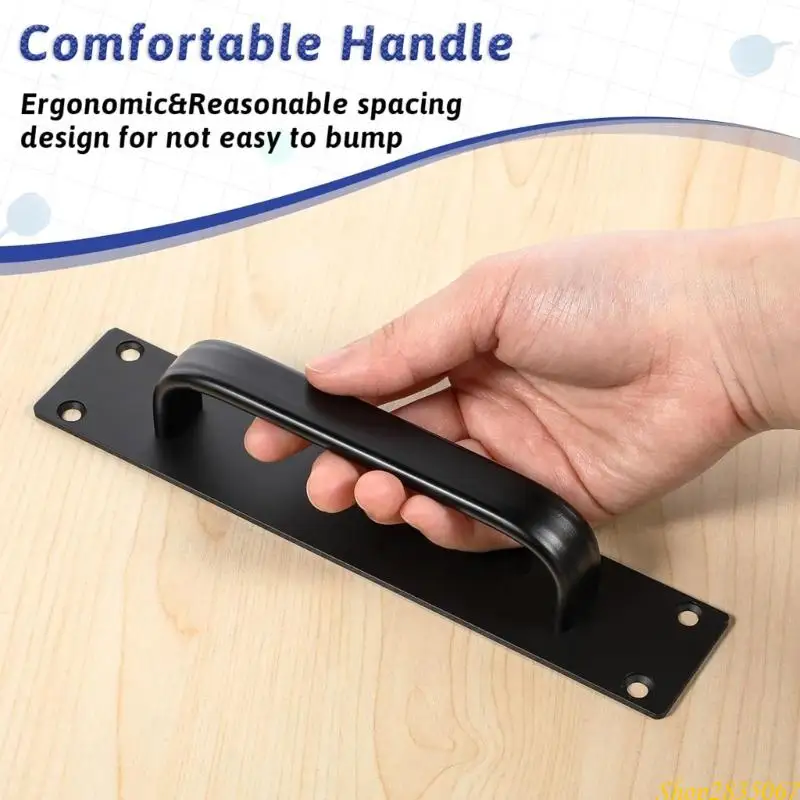 Elegant สีดำเลื่อนประตู 2 แพ็คอลูมิเนียมตู้ฮาร์ดแวร์ความยาว 7.9 นิ้วสำหรับตกแต่งบ้านส่วนใหญ่ 831F