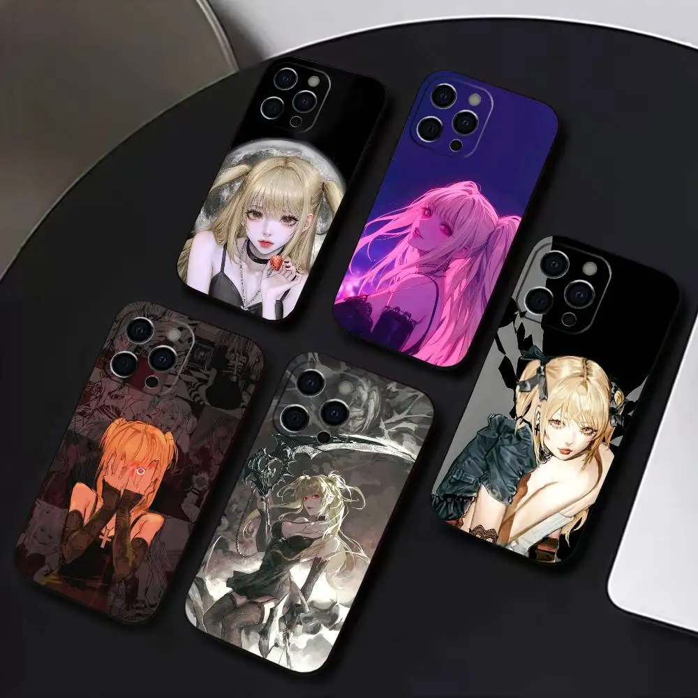

M-Misa A-Amane Phone Case For iPhone 17,16,15,14,13,12,11 Plus,Pro Max,XS,Soft Silicone Black Cover