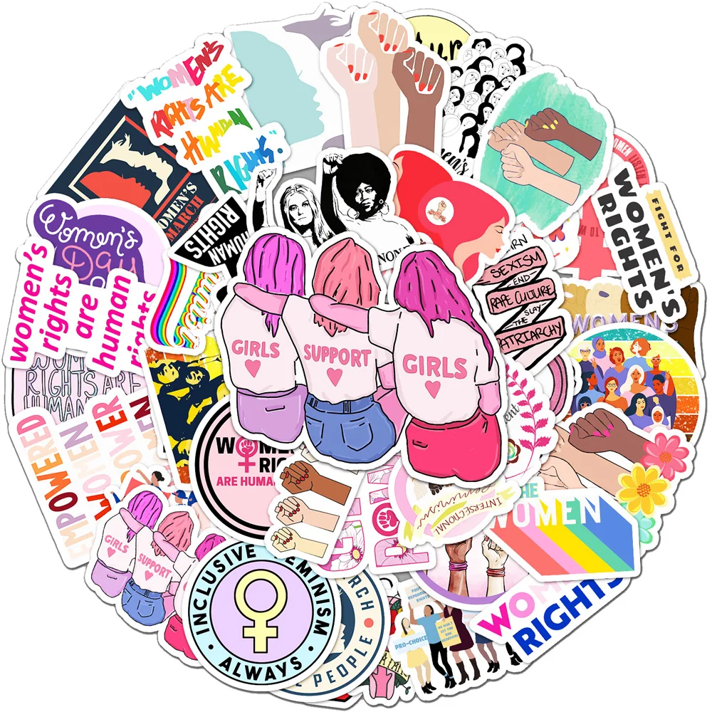 10/30/50 stücke Coole Feministische Unterstützung Frauen Cartoon Graffiti Aufkleber DIY Laptop Motorrad Notebook Wasserdichte Aufkleber Großhandel