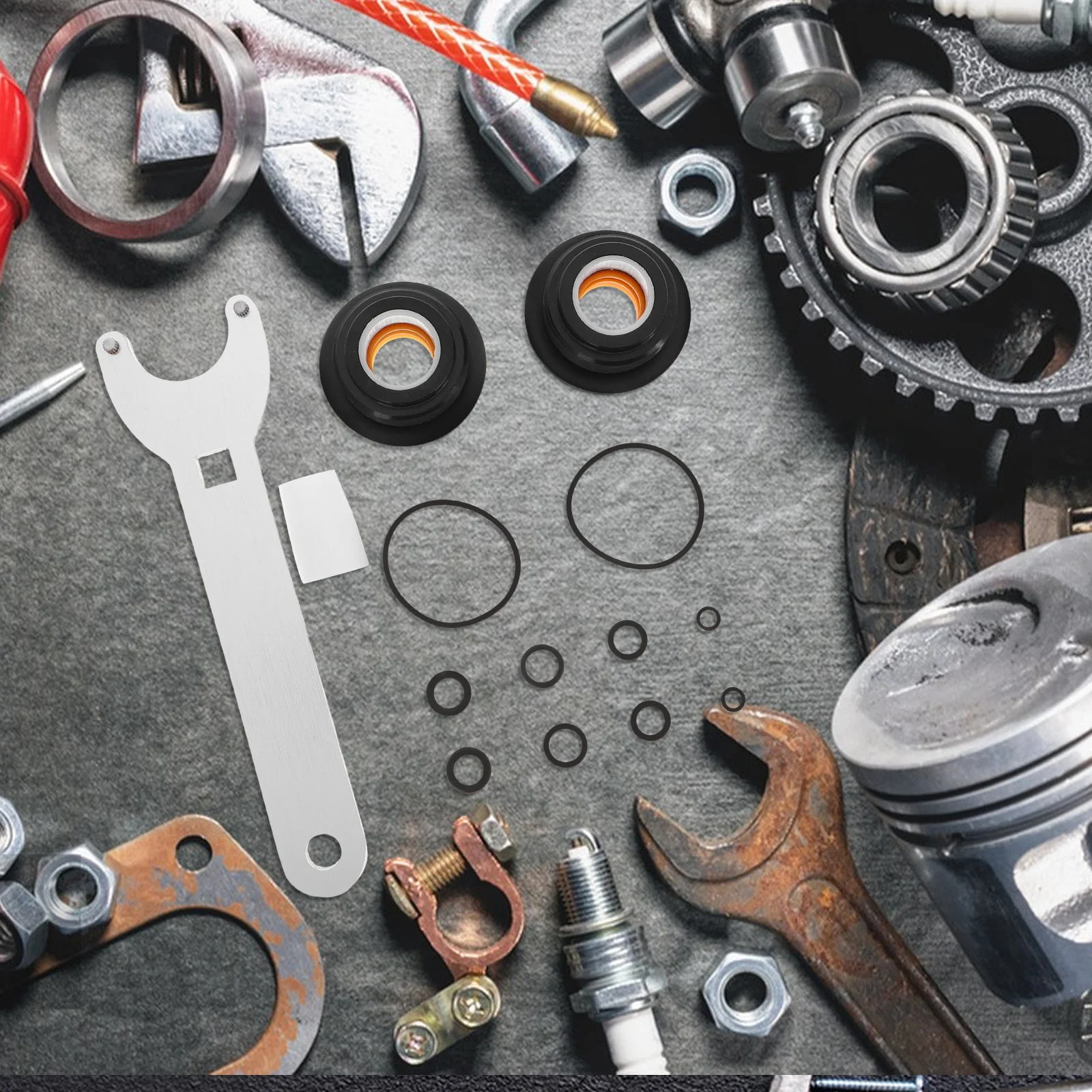 

1 Set Hydraulic Cylinder Seal Kit For Boat Steering Systems Metal Wear-Resistant Front Mount Repair Bleed Tool Kit