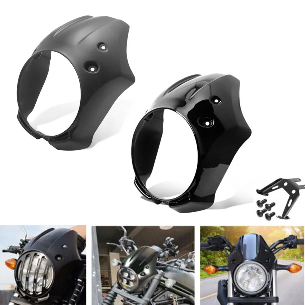 

Motorcycle Gloss / Matte BlackHeadlight Fairing Windshield Cowl Cover For Honda Rebel CMX300 CMX500 2017-2021 2020 2019 2018