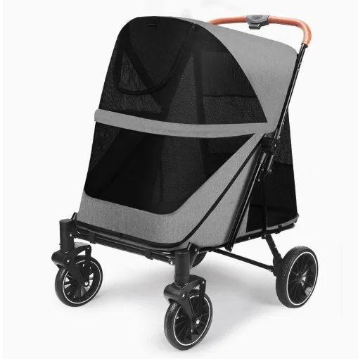 

JXB Factory Wholesale Foldable Pet Stroller For Large Or 2 Dogs Cats Wagon