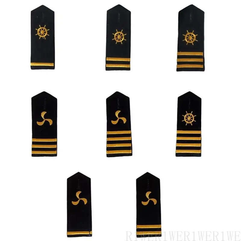 

R1WE Sailor Uniform Epaulets Professional Sailor Epaulettes with Bars Stage Performances Epaulet Costume Shoulder Bars
