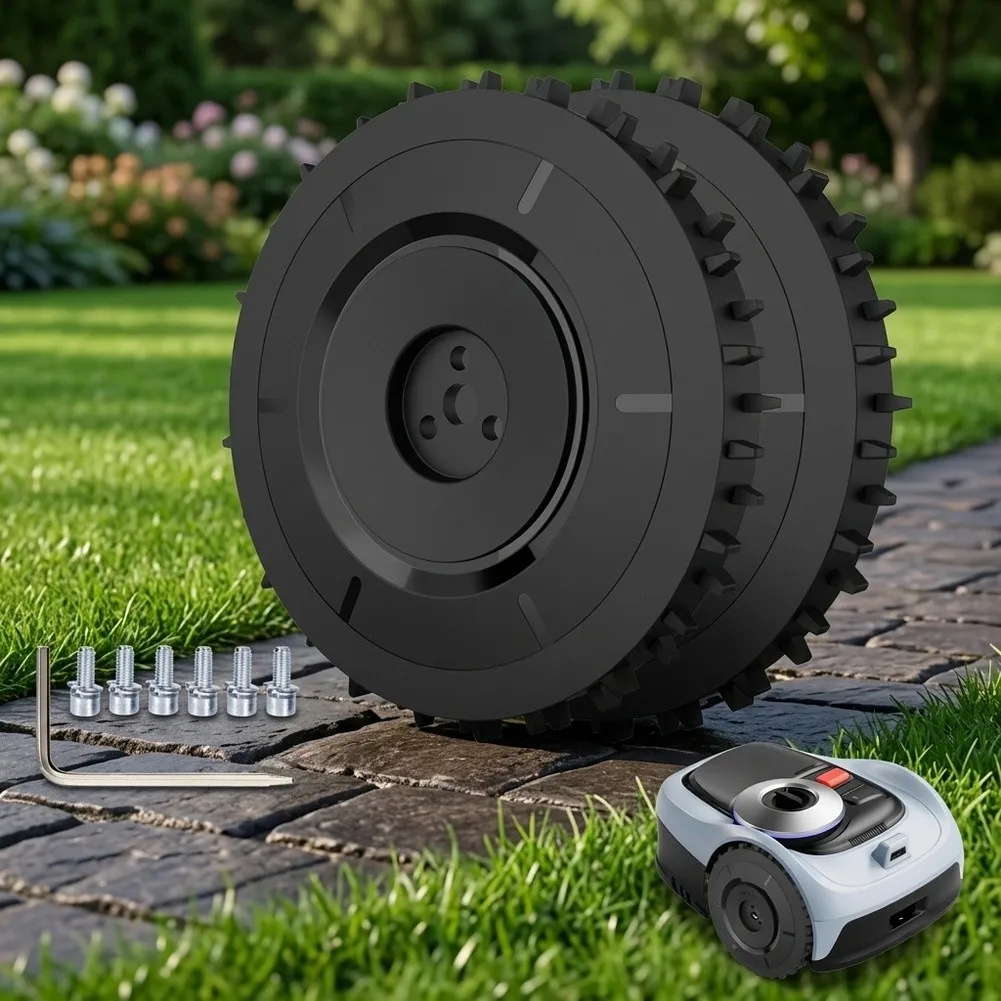 Black Replacement Wheels for Segway For Navimow Robotic Lawn Mower i105E i108E i110N 250x250x34mm OEM Standard