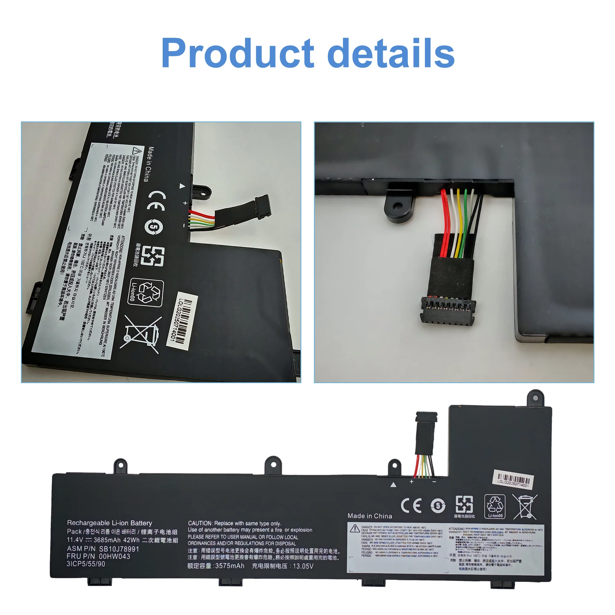 00HW044 SB10J78992 00HW043 SB10J78991 00HW042 SB10J78990 Laptop Battery Replacement for Lenovo ThinkPad Yoga 11E 3rd Gen Series