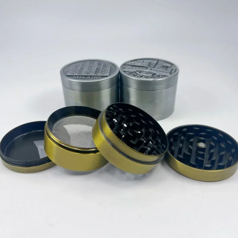 4-layer Alloy Tobacco Grinder Herbal Filter Manual Herb Grinders Spice Pepper Mill Crusher Powder Separator Smoking Accessories