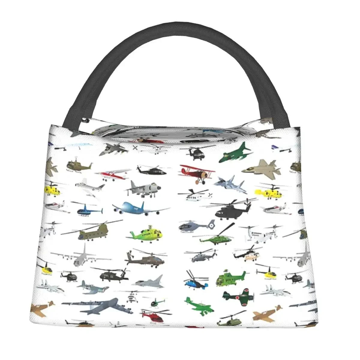 

Various Colorful Airplanes And Helicopters Lunch Bags Insulated Bento Box Picnic Bags Cooler Thermal Bag for Woman Student
