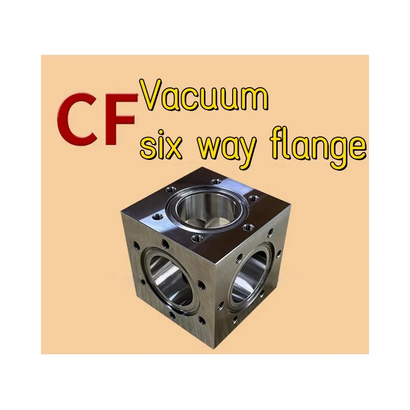 

CF chamber vacuum flange six way joint, stainless steel vacuum internal welding flange, CF6 way, knife edge chamber flange