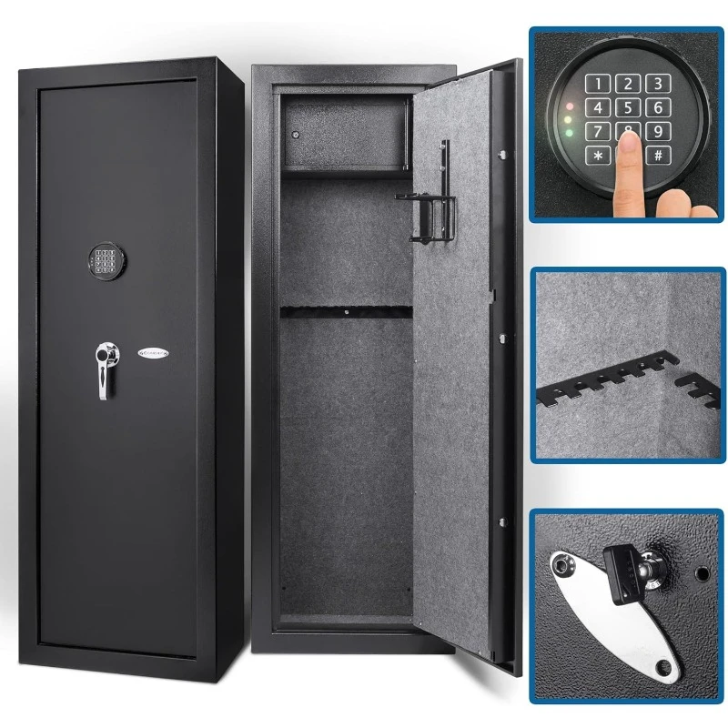 Quick and easy digital electronic keypad pry proof rifle, shotgun, long gun and pistol home safe