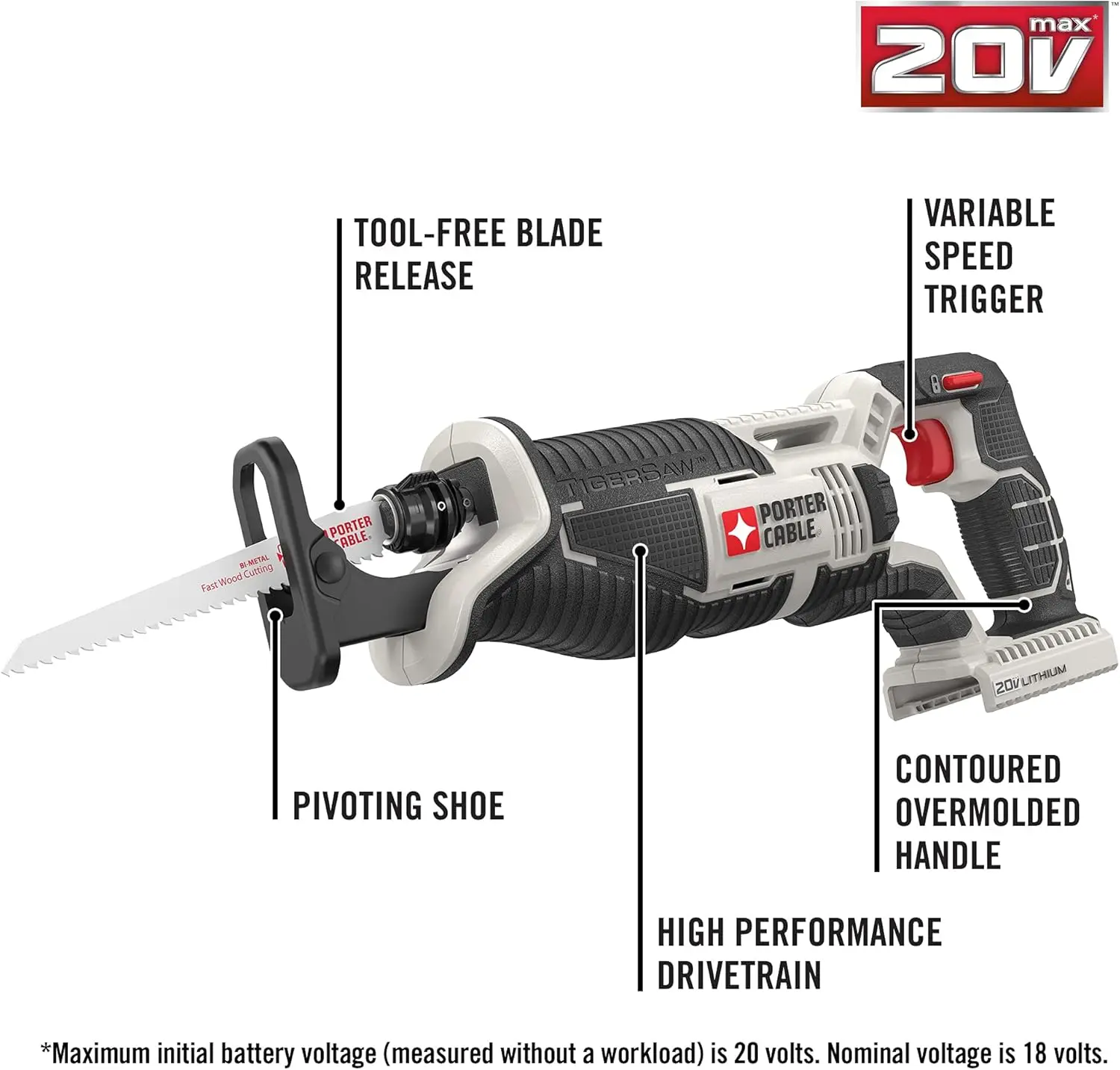 20V MAX* Reciprocating Saw, Tool Only (PCC670B)