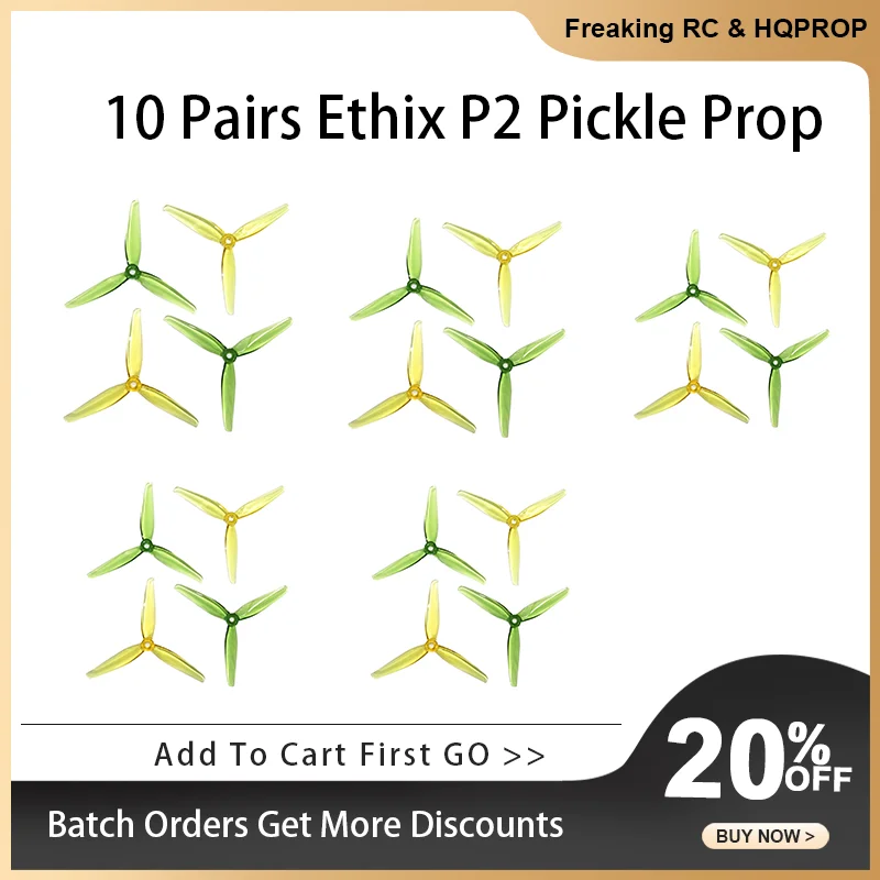 

10 пар HQPROP Ethix P2 Pickle Prop 5,1x2,9x3 5129 FPV Propeller