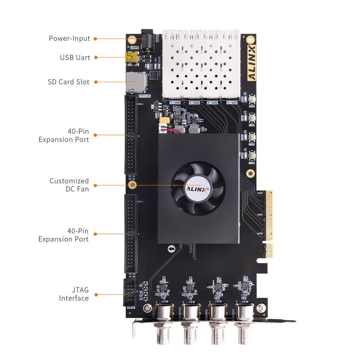 ALINX-Placa de desarrollo FPGA AV7K300 XILINX Kintex-7 K7 7325 XC7K325 SDI, procesamiento de imágenes de vídeo, tarjeta aceleradora SFP PCIE