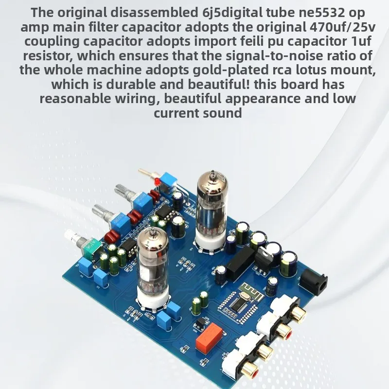 SOTAMIA Bluetooth 튜브 프리 앰프 Fever Hifi 6J5 Bile 진공 프리 앰프 NE5532 프리 앰프 톤 볼륨 조절 DIY DAC 앰프