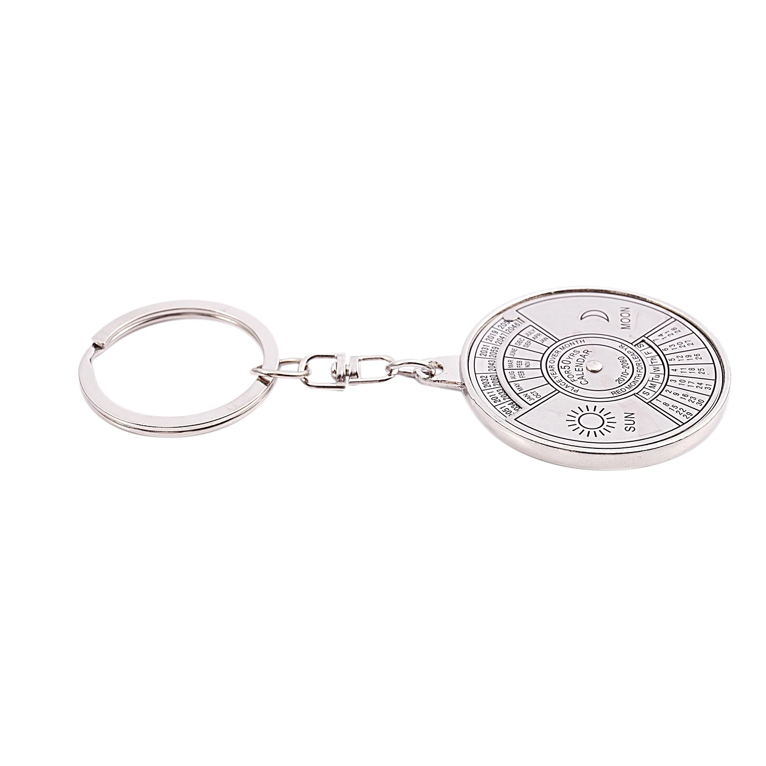 Calendar Keyring Keychain Unique Metal Key Chain Ring 50 Years New Hot