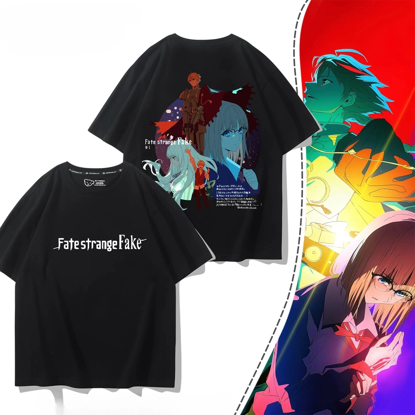 Anime Fate/strange Fake Oversized T Shirt Ayaka Sajyou Saber Archer 100% Cotton Short Sleeve Funny Tshirt Graphics Tees Cosplay