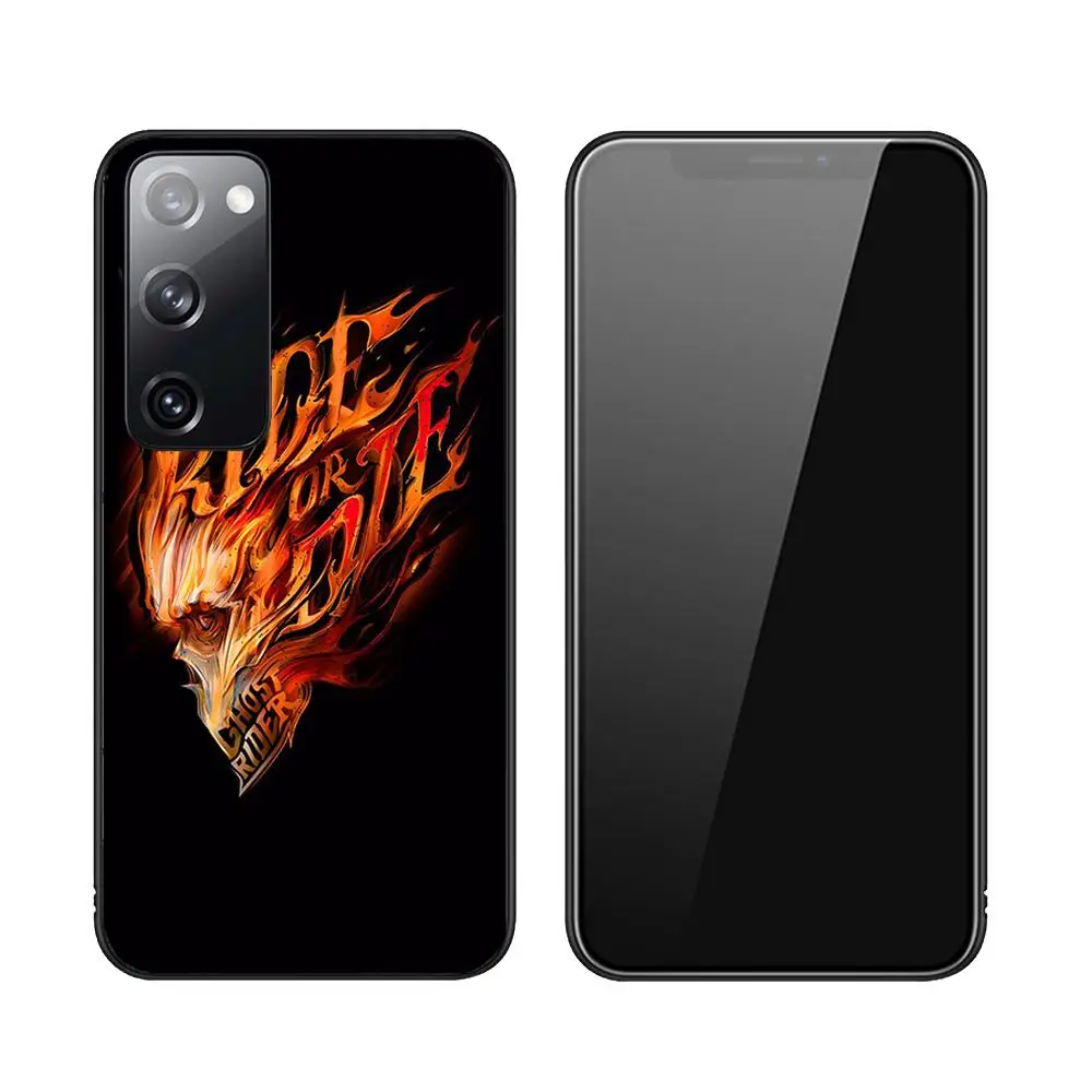 Marvel Ghost Rider Phone Case For Samsung Galaxy S23 S21 S10 S30 S20 S22 S8 S9 S30 Pro Plus Ultra Fe Black TPU Silicone Cover