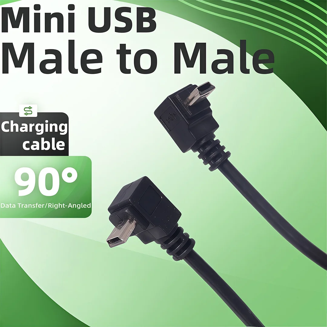 Mini USB Cable 3m Mini usb 5pin male to 5pin Male Data charge Cable MiniUSB up direction angled 90 degree Elbow 10ft