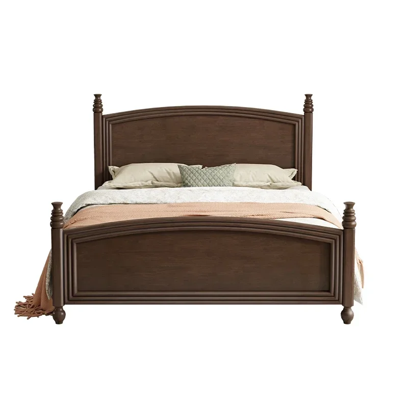 

Rural American solid wood bed retro 1.5 meters 1.8 double bed modern simple French light luxury