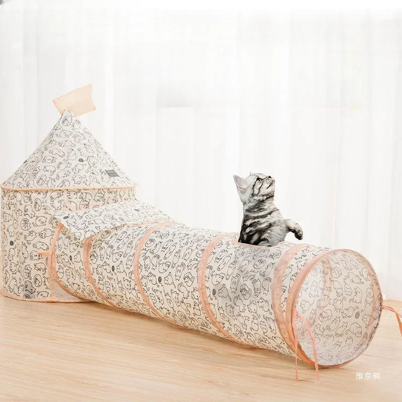 Cat Bed Play Tunnel Mat Pets Kitten Puppy Rabbits Home Foldable Soft Cat Tunnel Tubes Toys Pet Playing Bed Gift