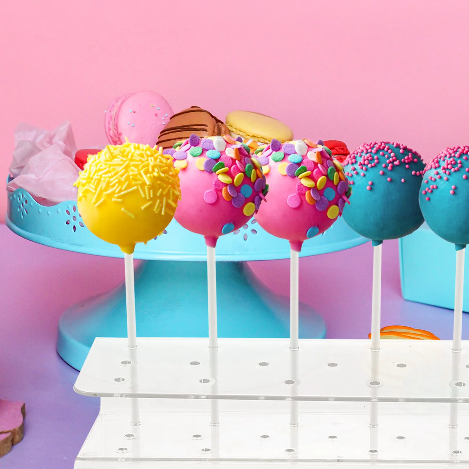 19-Hole Double Layer Lollipop Display Rack Transparent Stand For Candy Shop Lollipop Holder Display Holder Cake Stand Decor