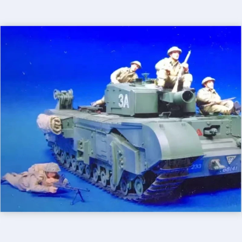 

1/35 Resin Figure Model Kit Miniature Toy Bristish Infantry Riding with Church Tank - 4 Figures Unassembled & Unpainted N1506