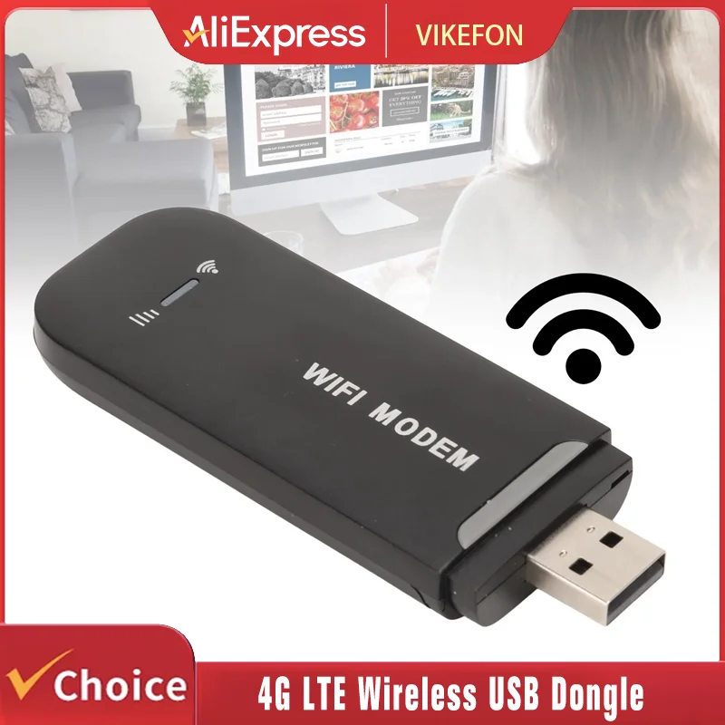 

4G WiFi Router Black Up to 10 Users Stable Easy Connection USB Plug and Play 4G LTE Router for Hotspot Micro SIM Card Phone PC