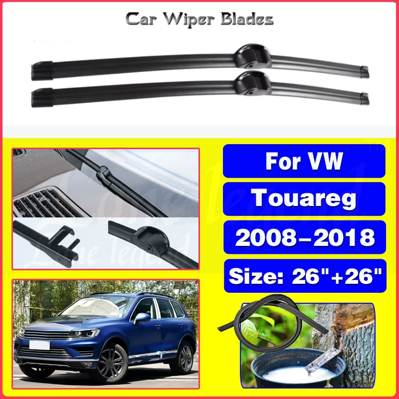 

Wiper LHD Front Wiper Blades For VW Touareg 2008 - 2018 Windshield Windscreen Clean Window Car Rain Brushes 2016 2017 26"+26"