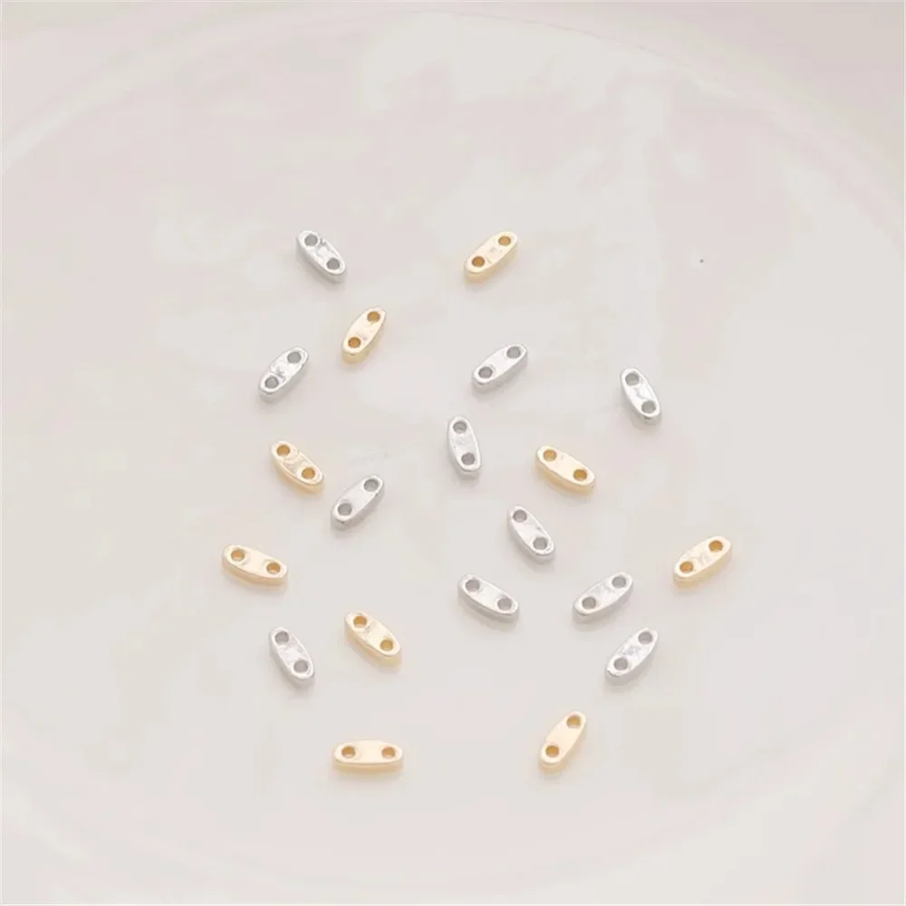 14K Gold-filled Color-retaining White K Double-hole Flat Spacer Beads 2*5mm Spacer Bracelet Necklace DIY Handmade Accessories