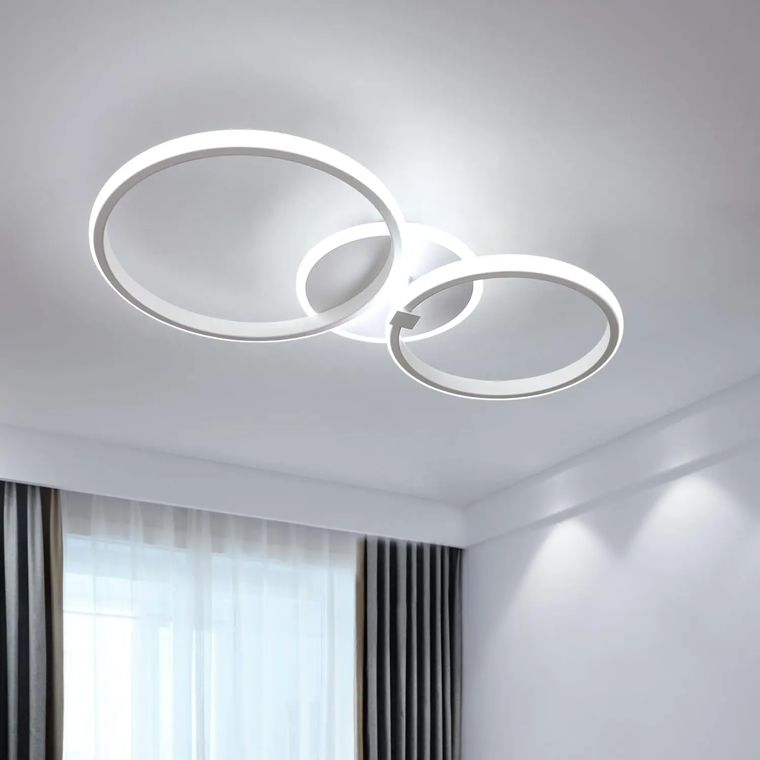 Modern LED Ceiling Light,42W 3500LM Round Ceiling Lamp,LED Chandelier Ceiling Light Made of Acrylic for Bedroom 6500K